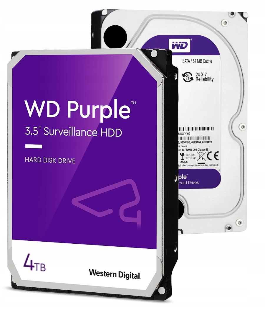 Western Digital WD Purple WD43PURZ 4TB SATA 3,5" pevný disk + nálepka "Monitorovaný objekt" A5 | EC System